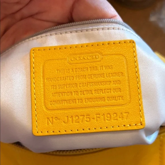 Coach Sunflower Yellow Ashley Leather Bag - Picture 14 of 14